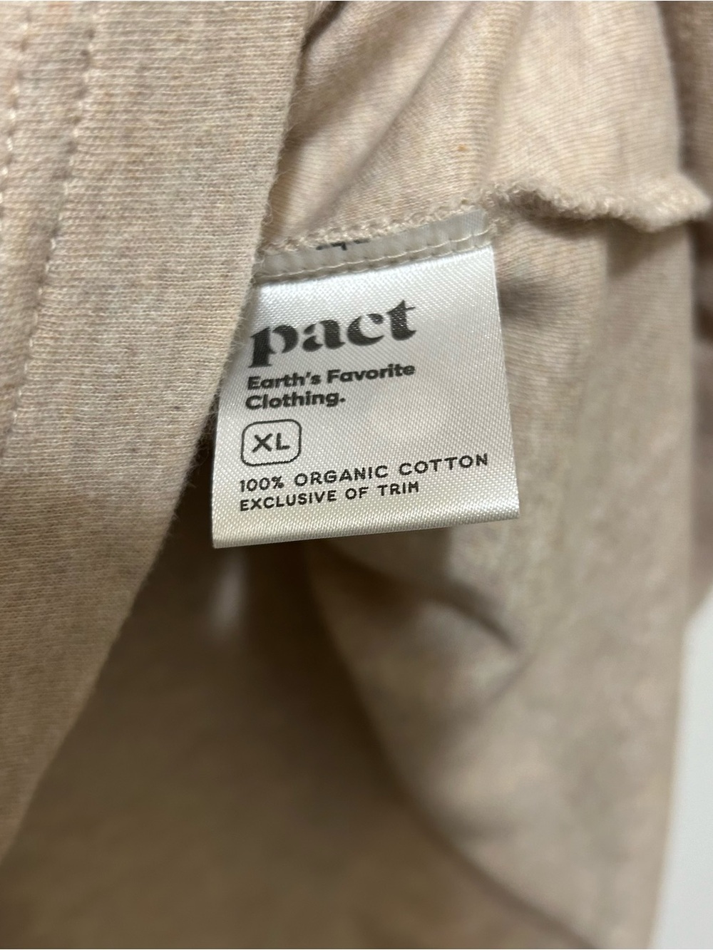 Pact Beige Top Sleeveless Organic Cotton Casual Neutral Gorpcore Granola Sz XL - Picture 6 of 11